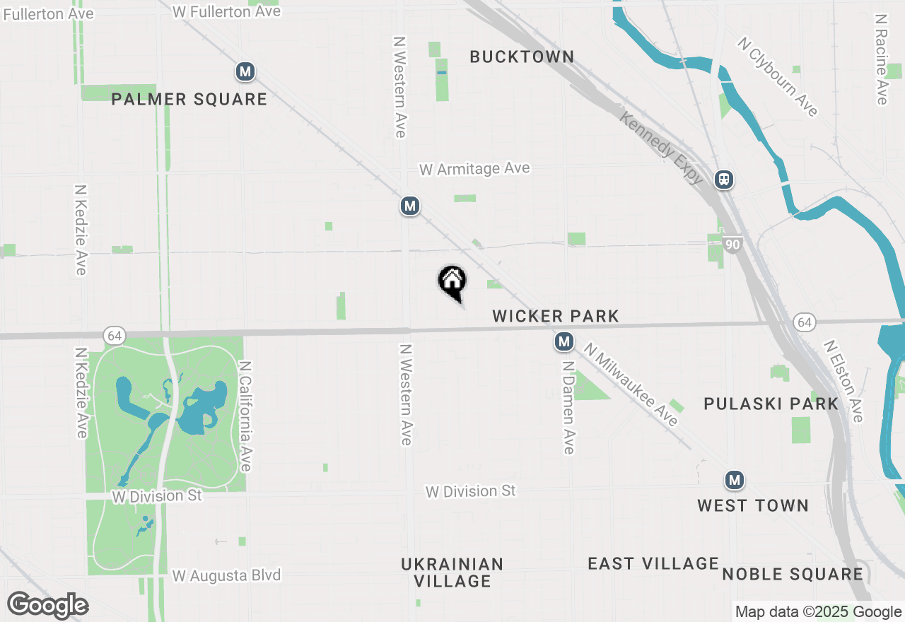 Map of 1629 N Oakley Avenue #2, Chicago, IL 60647