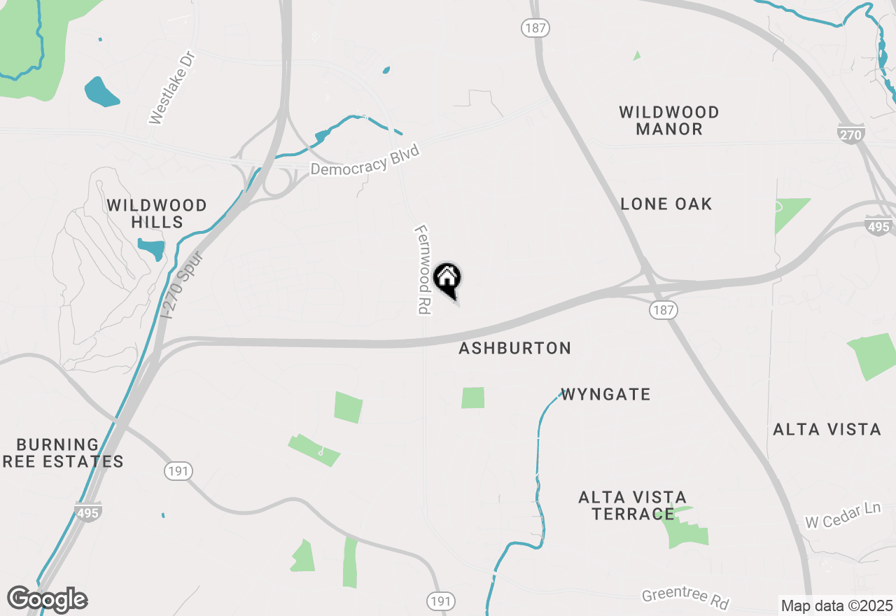 Map of 9705 Brixton Lane, Bethesda, MD 20817