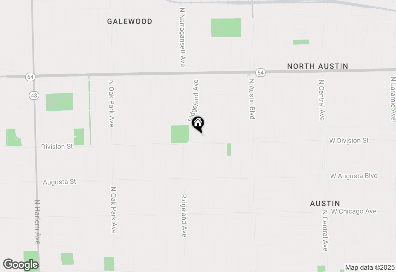 Map of 919 N Harvey Avenue, Oak Park, IL 60302