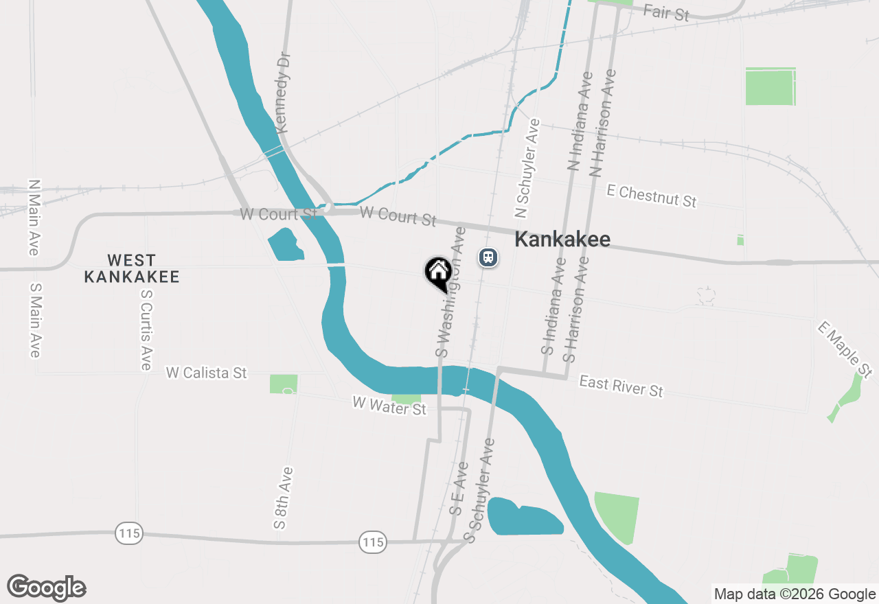 Map of 241 W Hickory Street, Kankakee, IL 60901