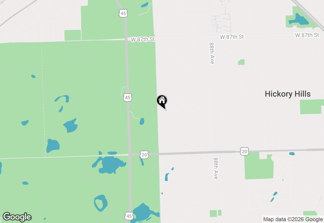 Map of 9143 W 92 Street, Hickory Hills, IL 60457