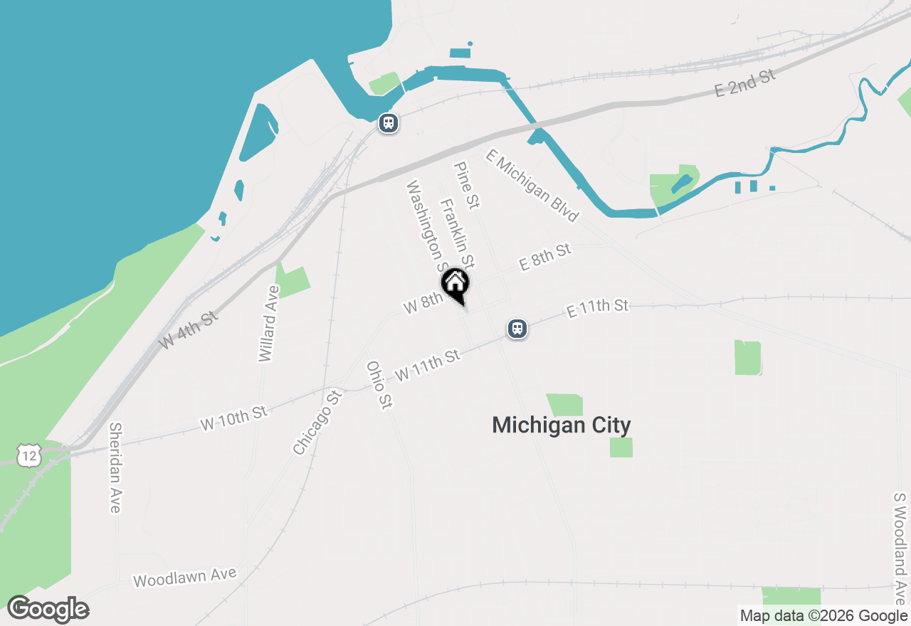Map of 831 Washington Street, Michigan City, IN 46360