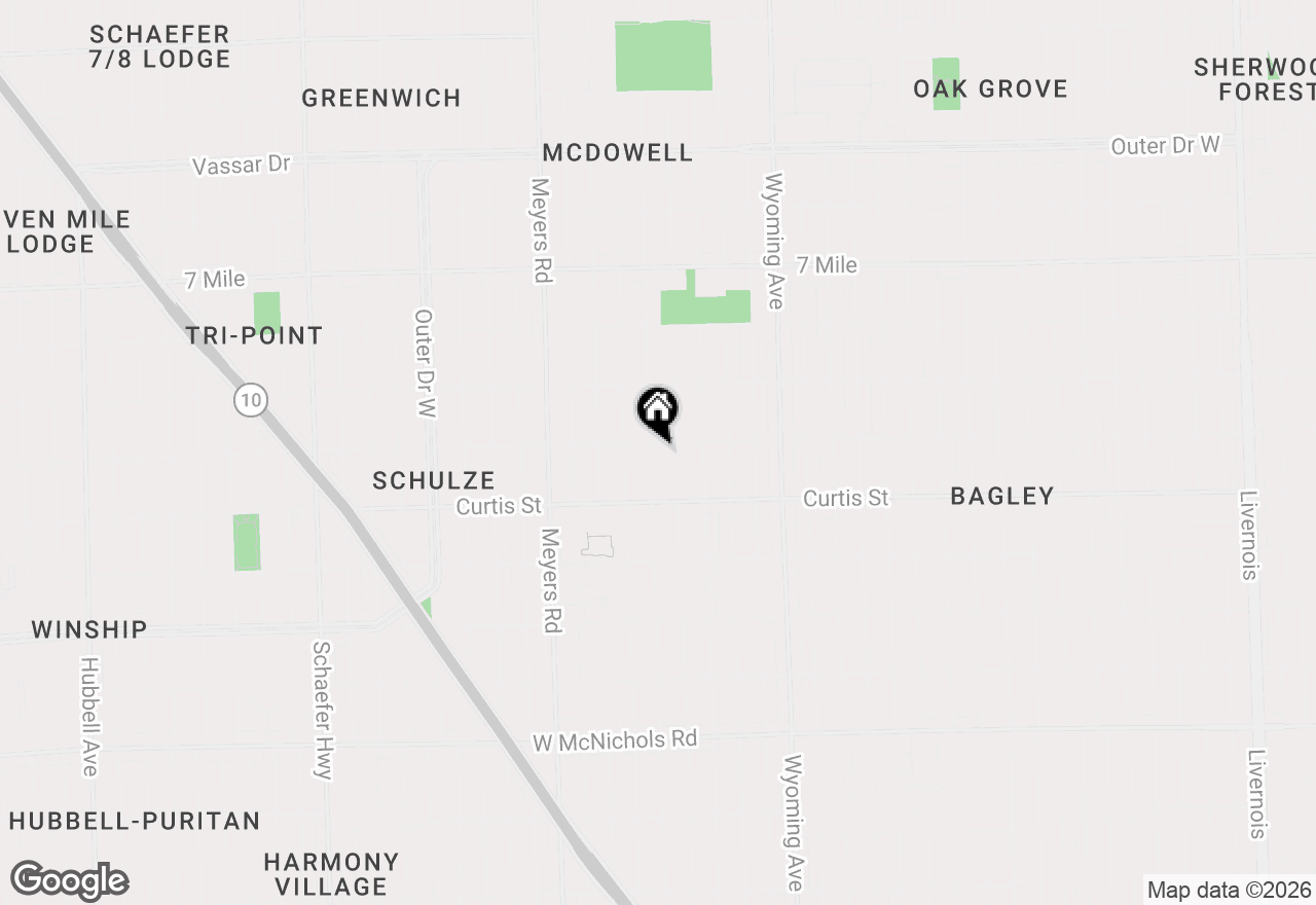 Map of 18300 Mendota Street, Detroit, MI 48221