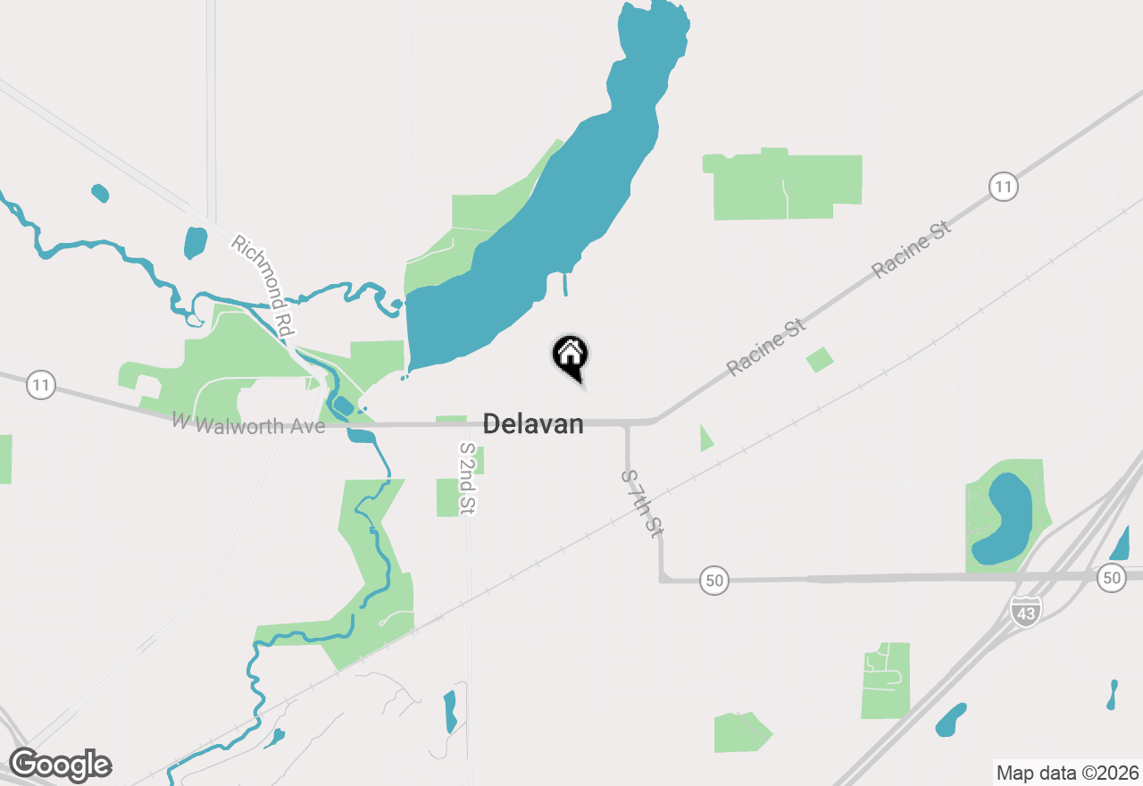 Map of 121 N 5th Street, Delavan, WI 53115