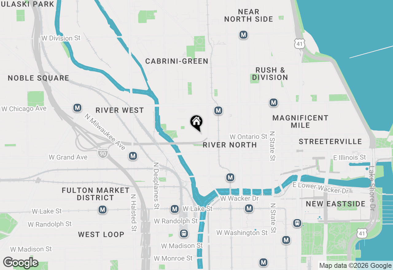 Map of 400 W Ontario Street #1508, Chicago, IL 60654