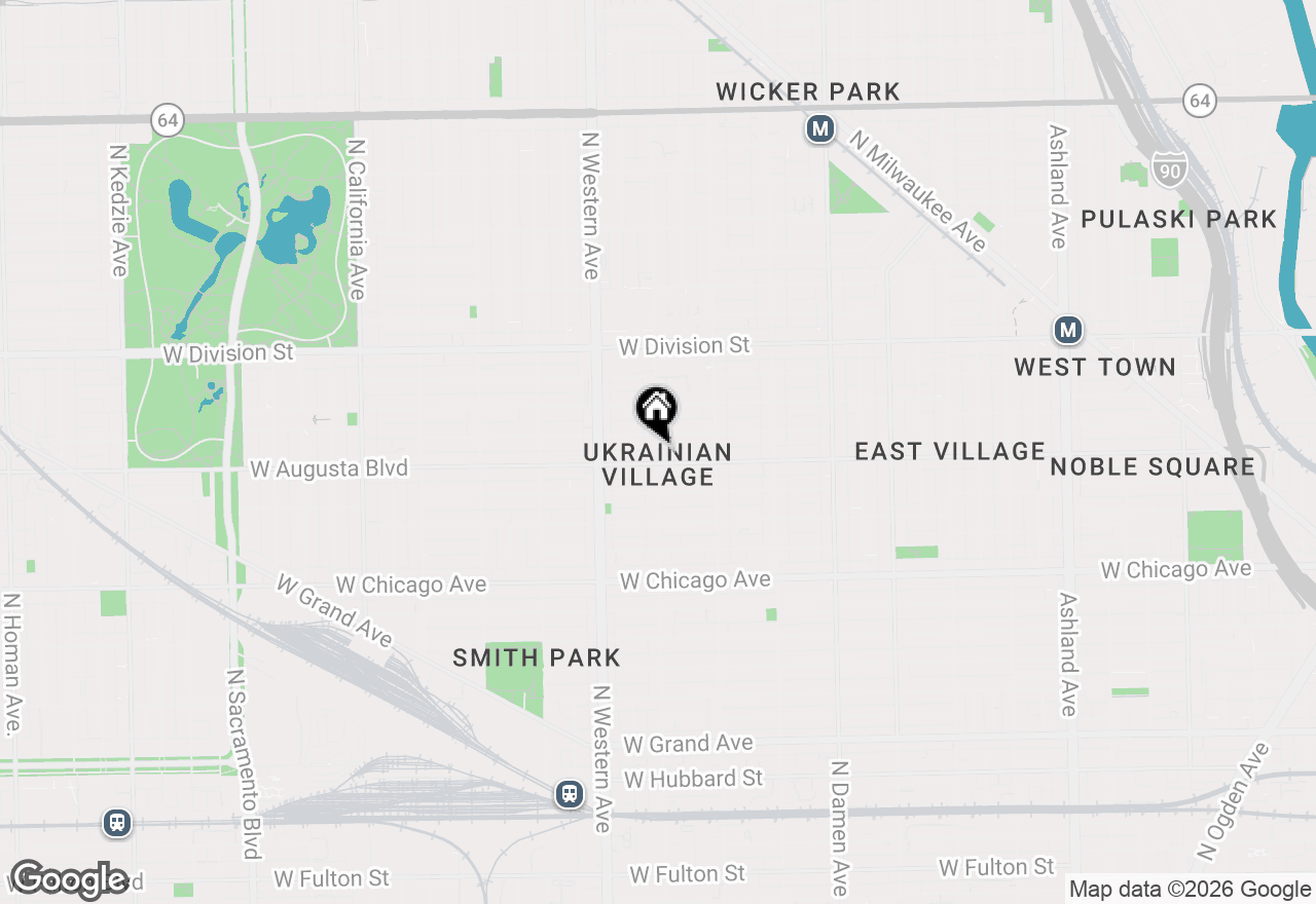 Map of 1009 N Oakley Boulevard #2W, Chicago, IL 60622