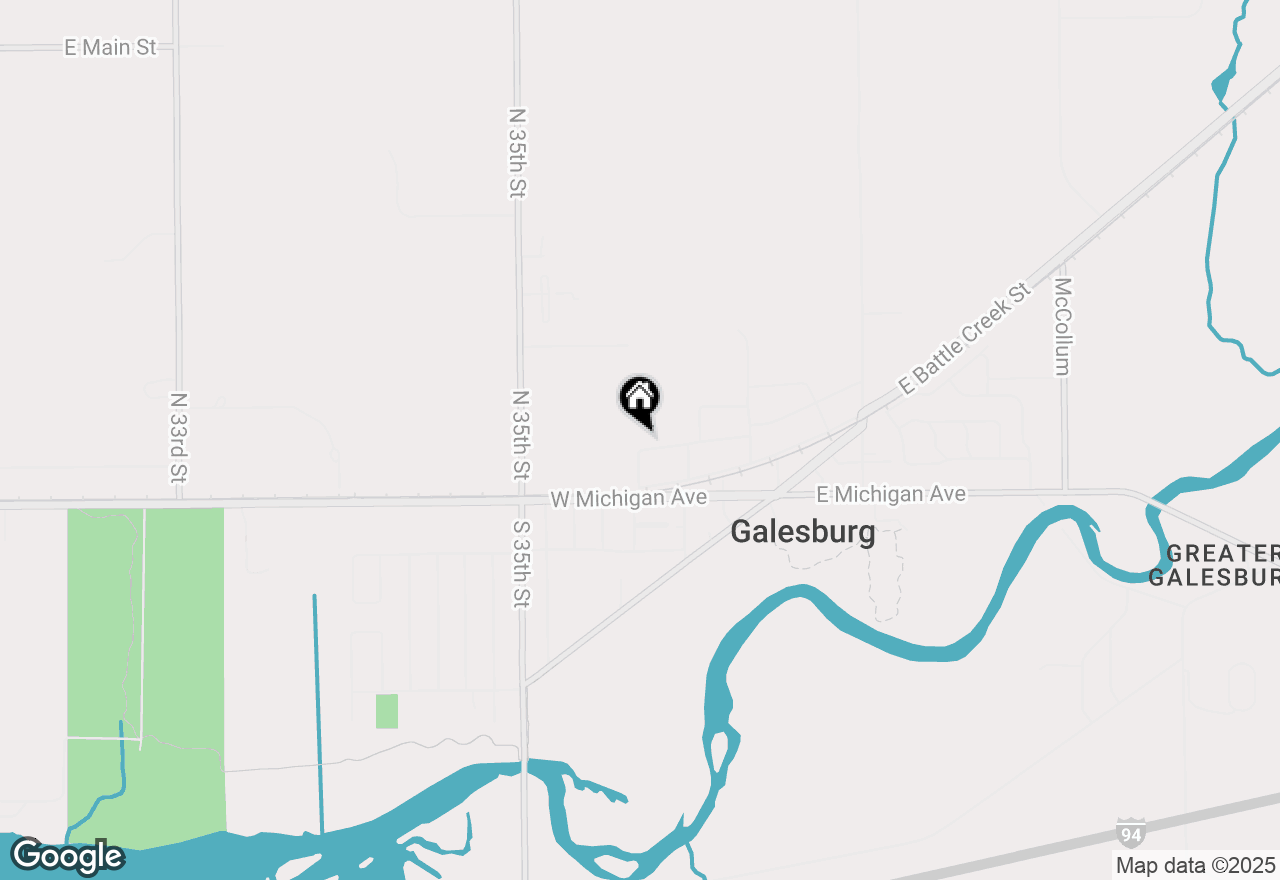 Map of 128 Washington Street, Galesburg, MI 49053