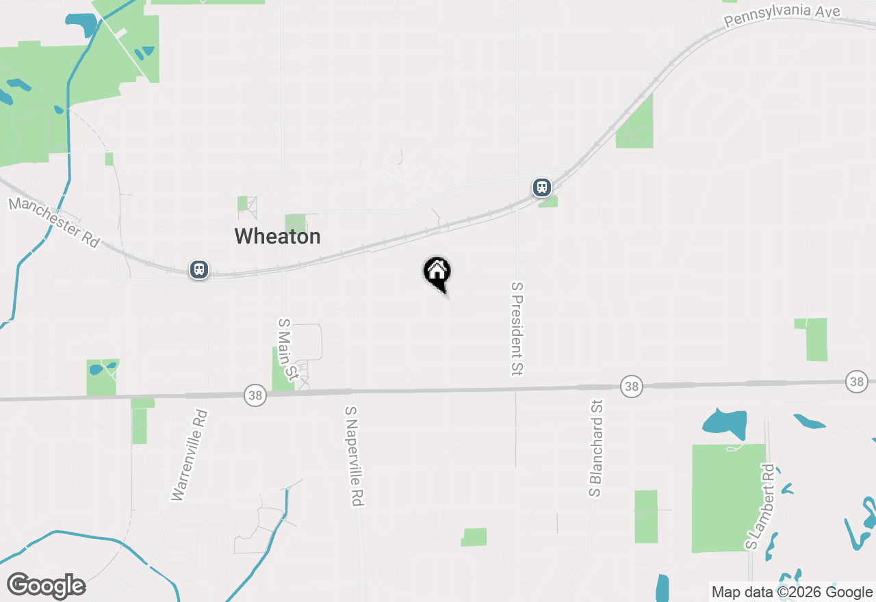 Map of 616 E Willow Avenue, Wheaton, IL 60187