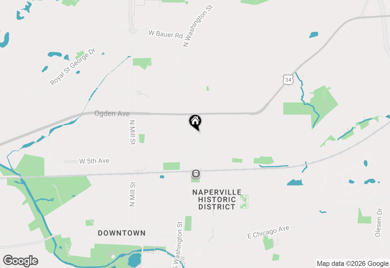 Map of 722 N Center Street, Naperville, IL 60563