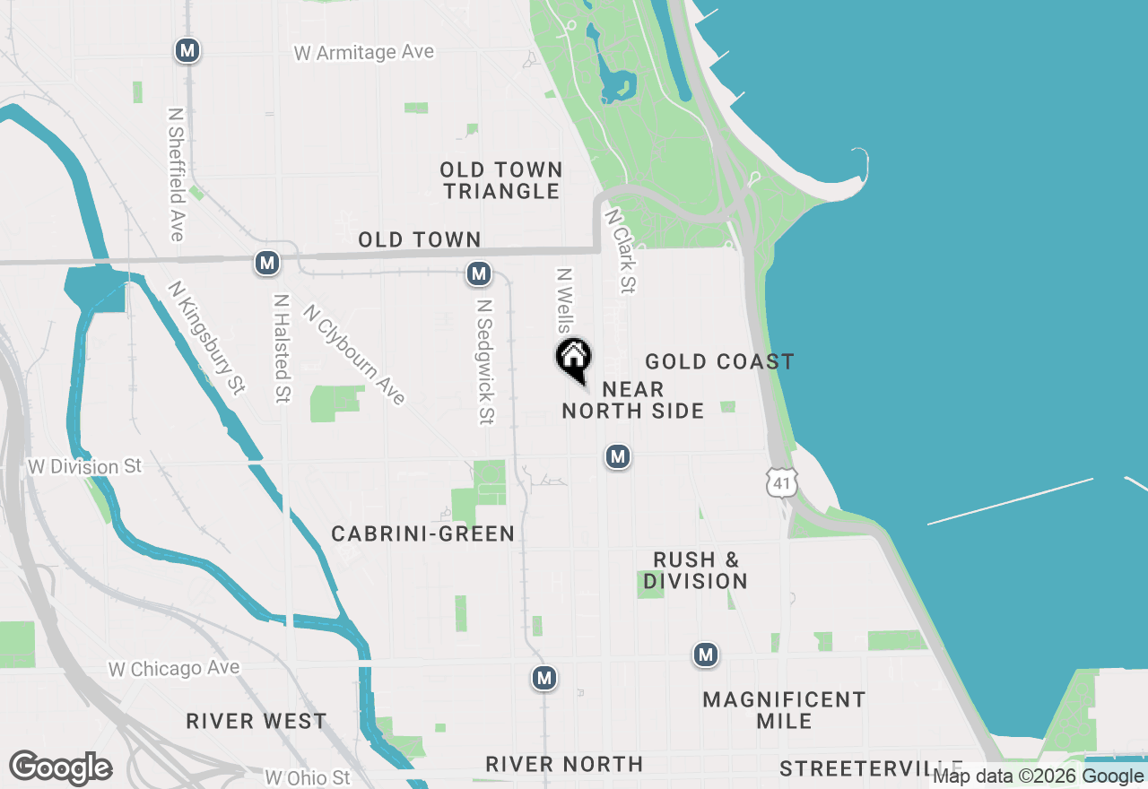Map of 1309 N Wells Street #604, Chicago, IL 60610