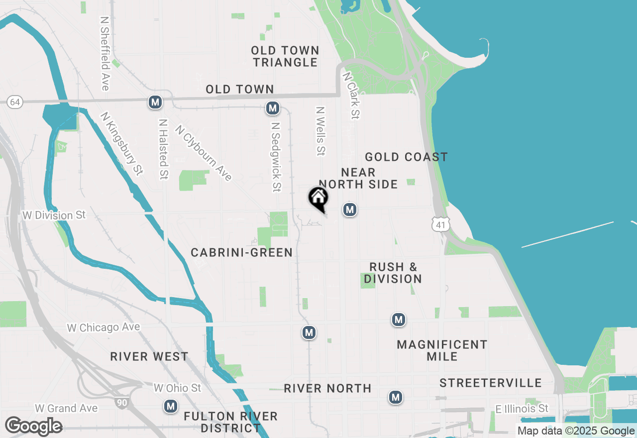 Map of 1140 N Wells Street #PH, Chicago, IL 60610
