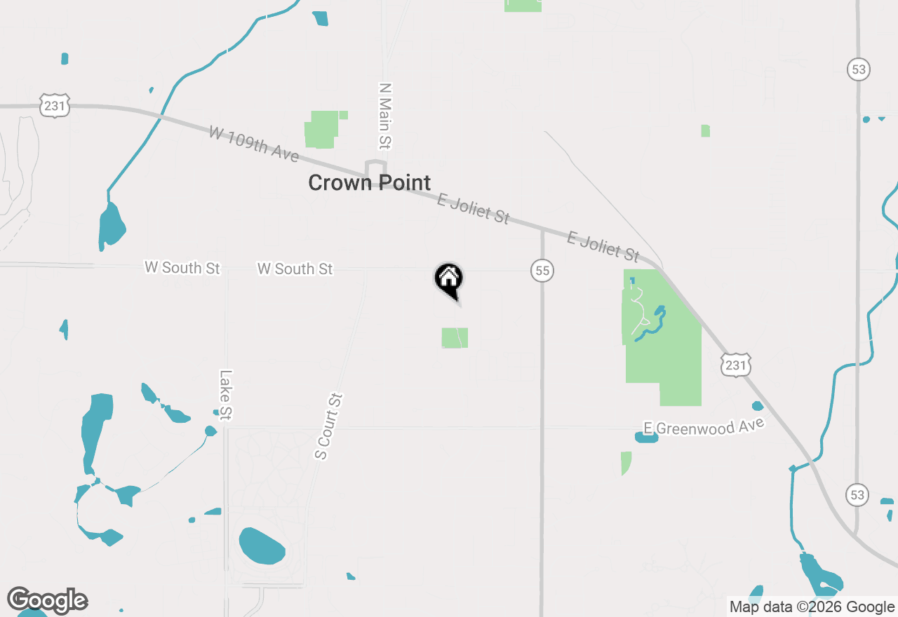 Map of 323 S Pettibone Street, Crown Point, IN 46307