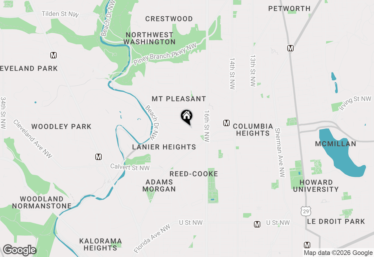 Map of 1654 Hobart Street Nw, Washington, DC 20009