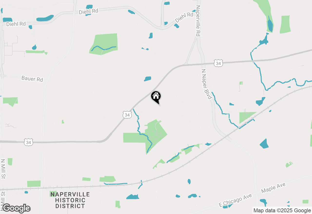 Map of 1129 Dickens Avenue, Naperville, IL 60563