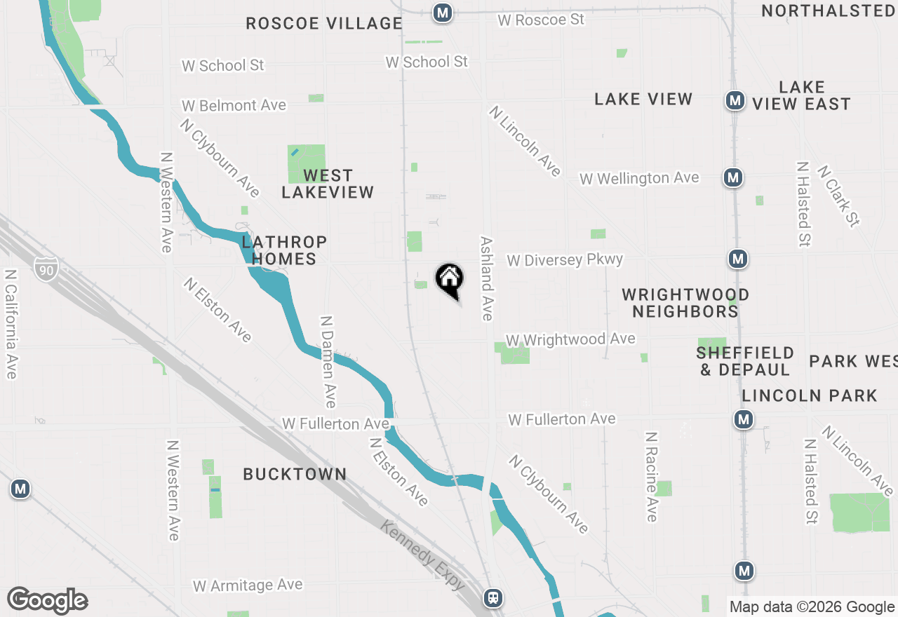 Map of 2654 N Paulina Street, Chicago, IL 60614