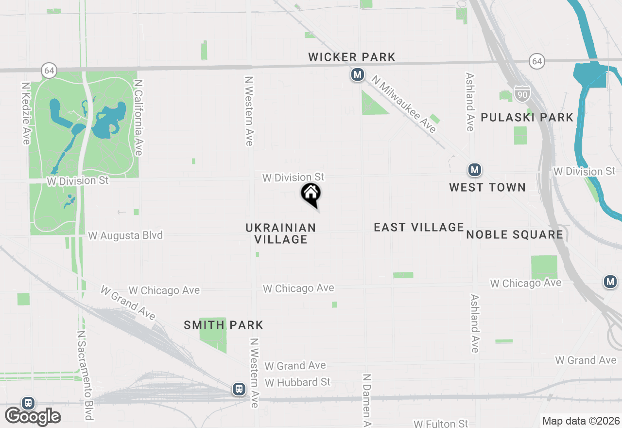 Map of 1041 N Leavitt Street #2, Chicago, IL 60622