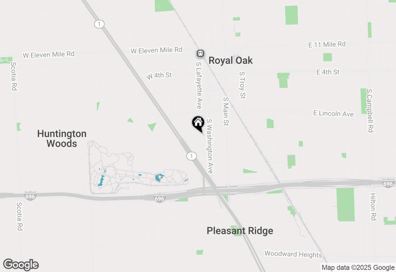 Map of 338 W Harrison Avenue, Royal Oak, MI 48067