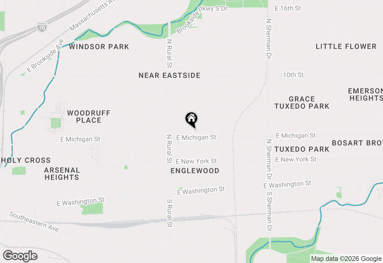 Map of 518 N Oakland Avenue, Indianapolis, IN 46201
