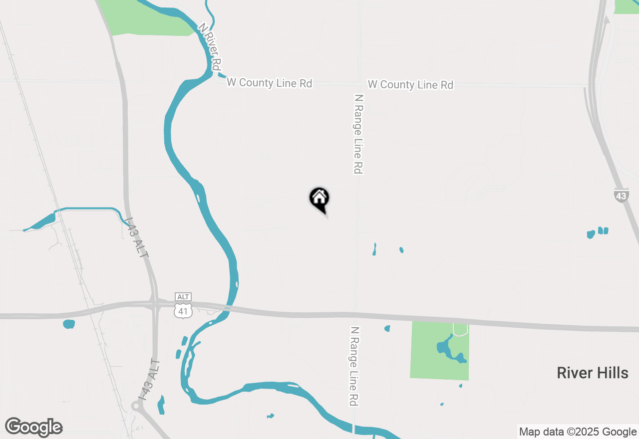 Map of 9303 N Valley Hill Rd, River Hills, WI 53217