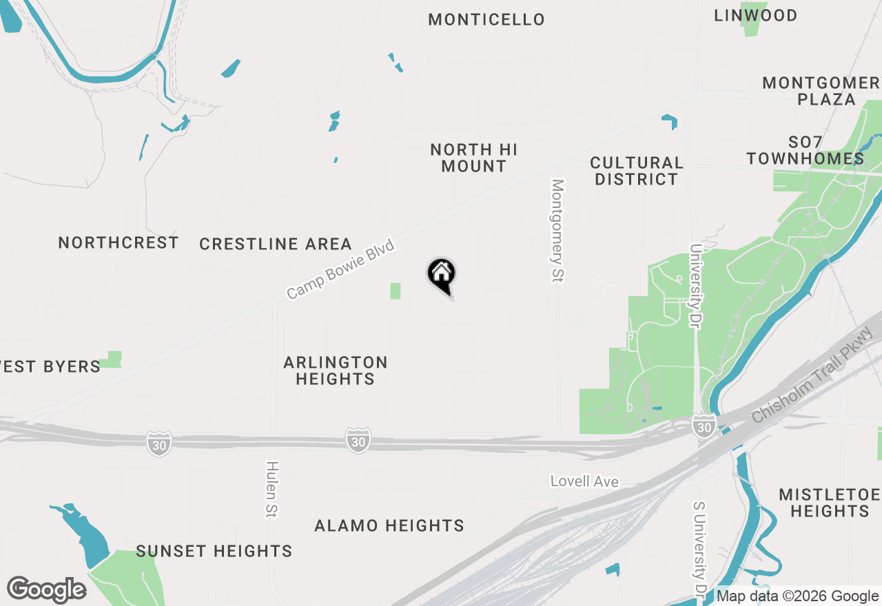 Map of 4013 Dexter Avenue, Fort Worth, TX 76107