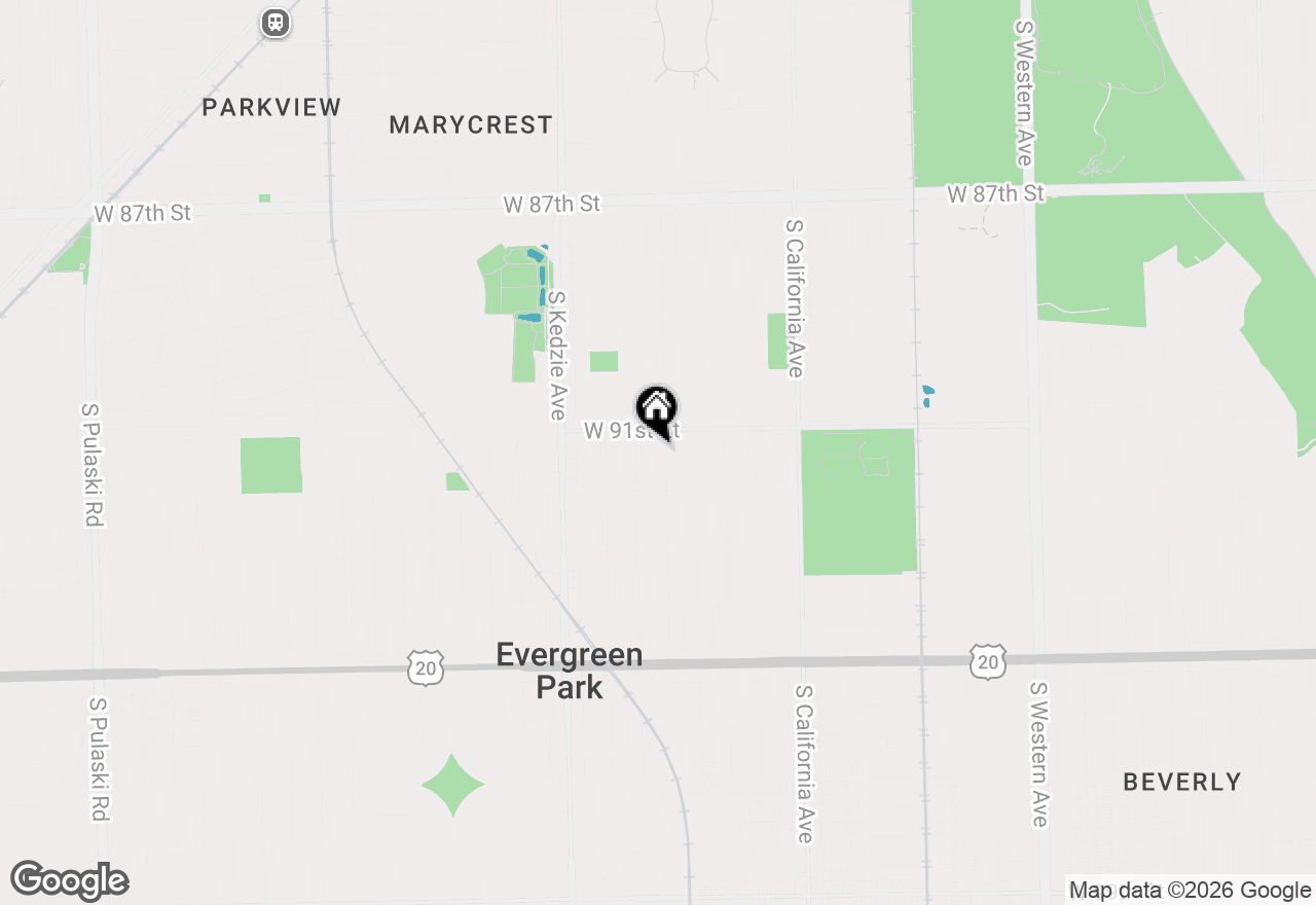 Map of 9121 S Utica Avenue, Evergreen Park, IL 60805