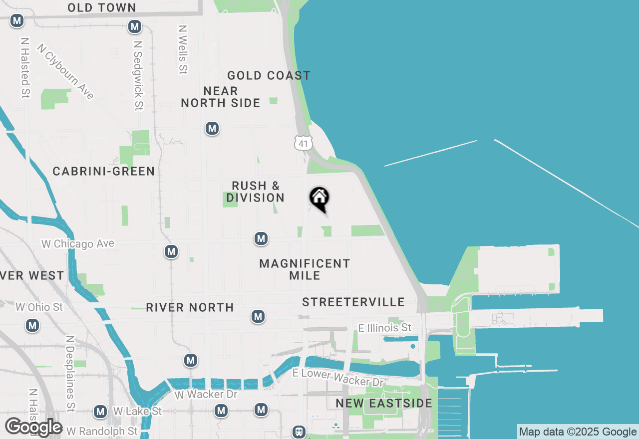 Map of 160 E Pearson Street #3104, Chicago, IL 60611