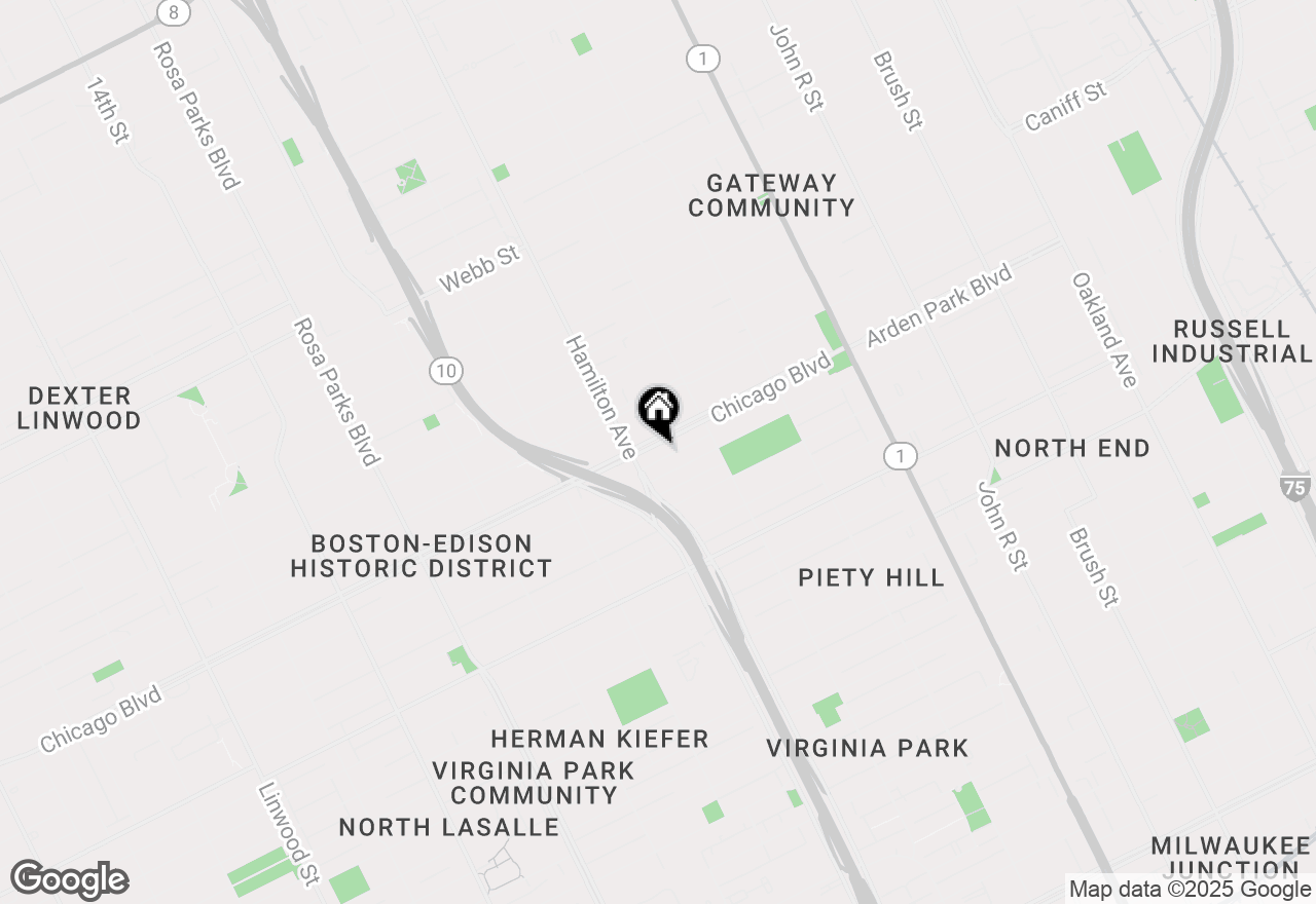 Map of 913 Chicago Boulevard, Detroit, MI 48202