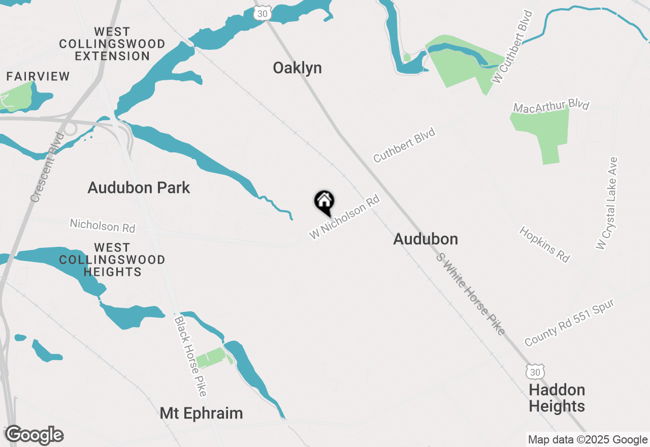 Map of 257 W Nicholson Road, Audubon, NJ 08106