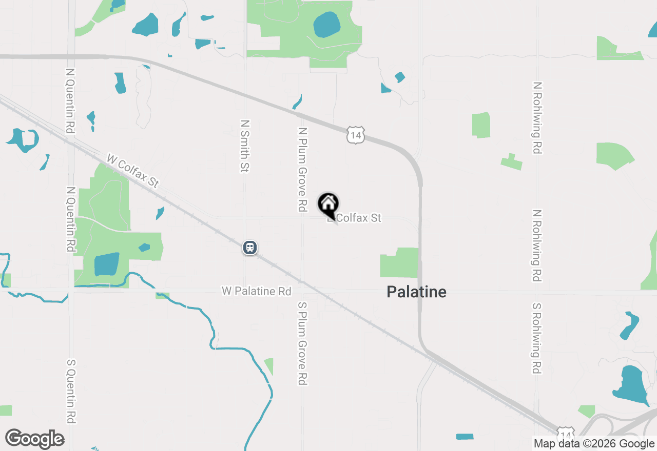Map of 208 N Benton Street, Palatine, IL 60067