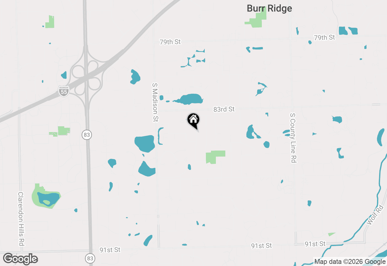 Map of 8448 Clynderven Road, Burr Ridge, IL 60527