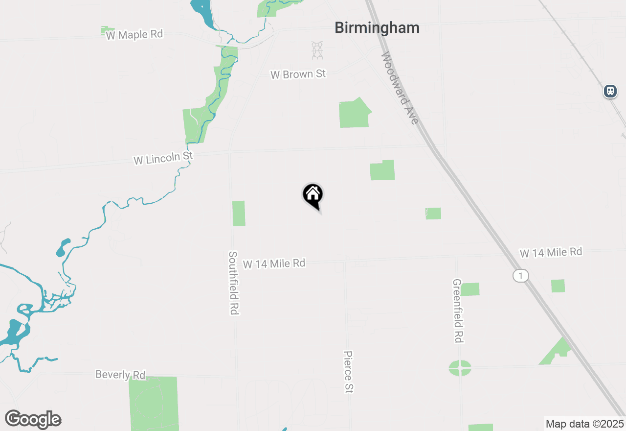 Map of 1646 S Bates Street, Birmingham, MI 48009