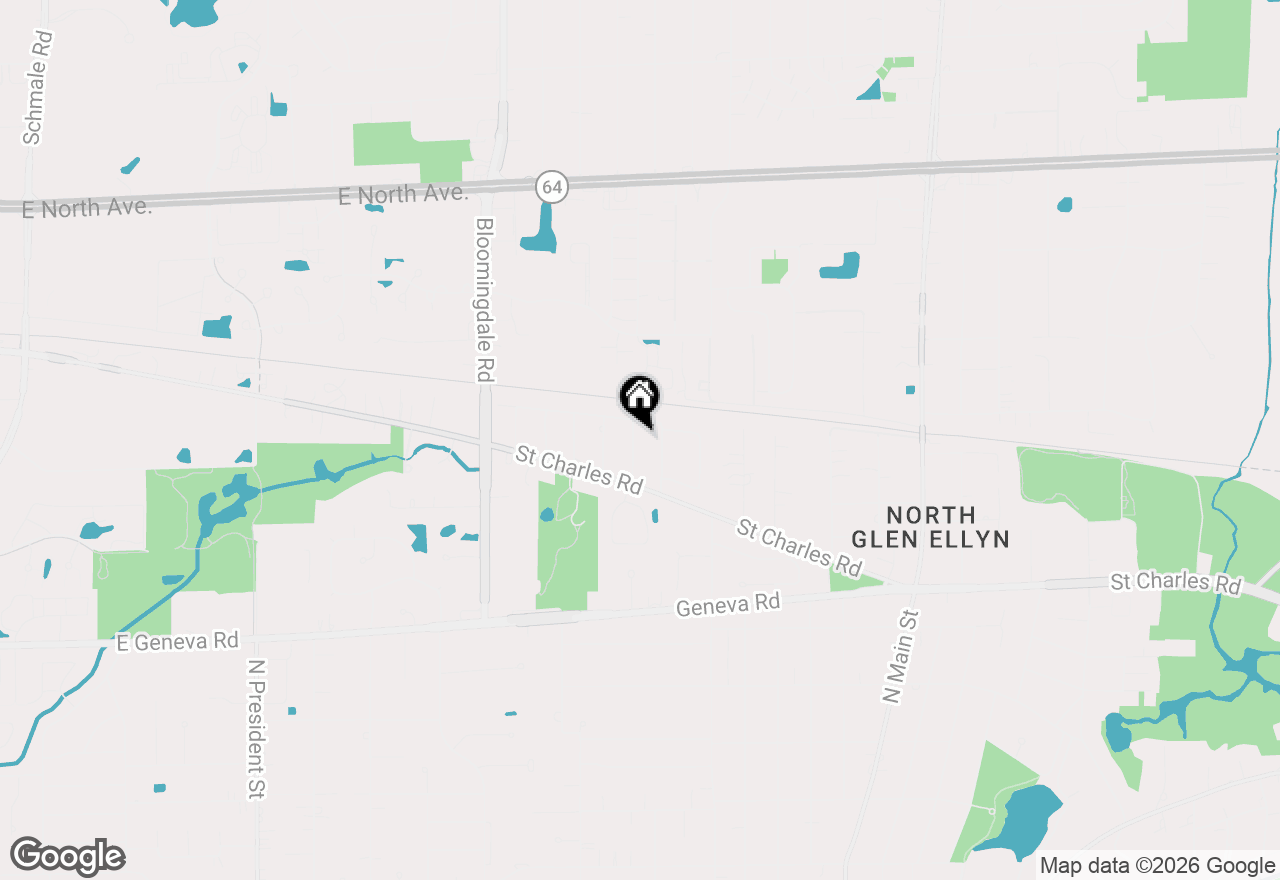 Map of 909 Evergreen Avenue, Glen Ellyn, IL 60137