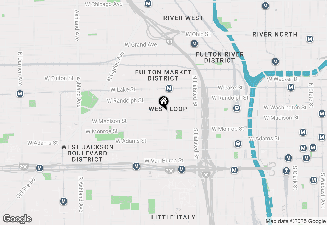 Map of 1017 W Washington Boulevard #6F, Chicago, IL 60607