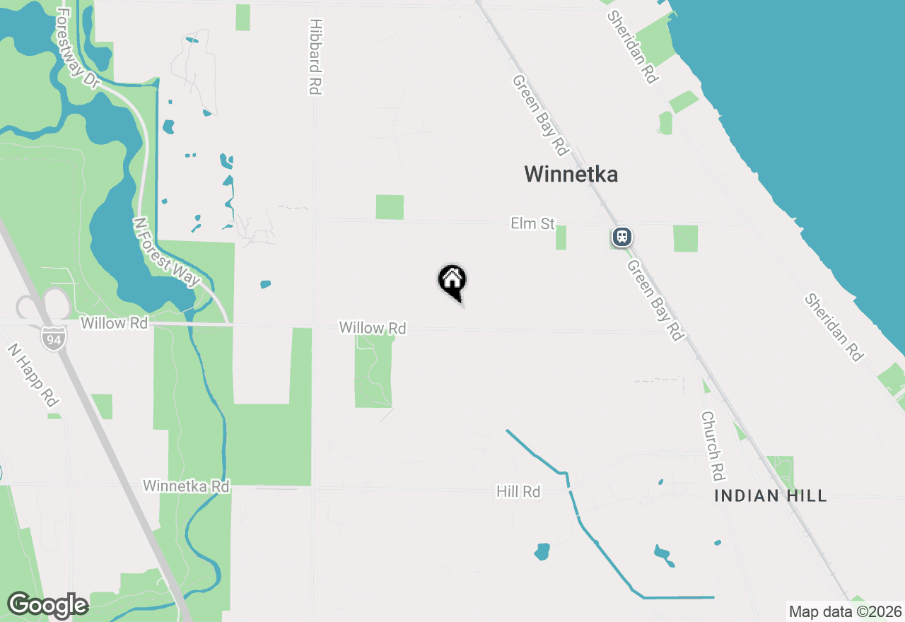 Map of 1036 Ash Street, Winnetka, IL 60093