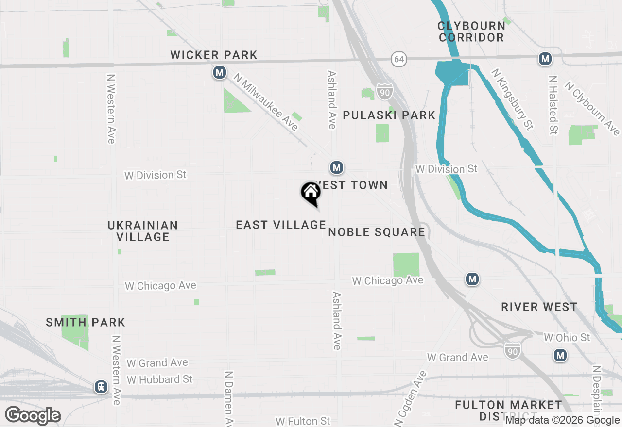 Map of 1031 N Paulina Street #3F, Chicago, IL 60622