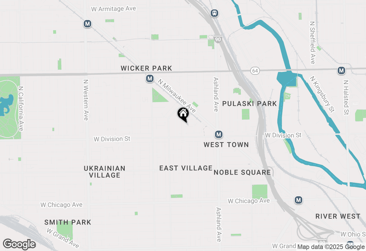 Map of 1242 N Wood Street #2, Chicago, IL 60622