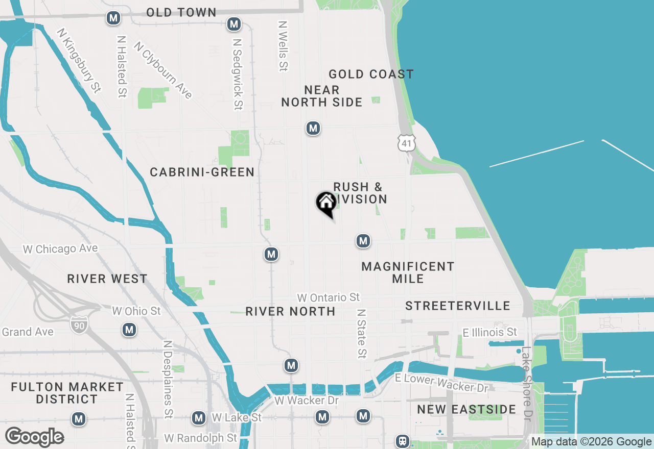 Map of 77 W Chestnut Street #3B, Chicago, IL 60610