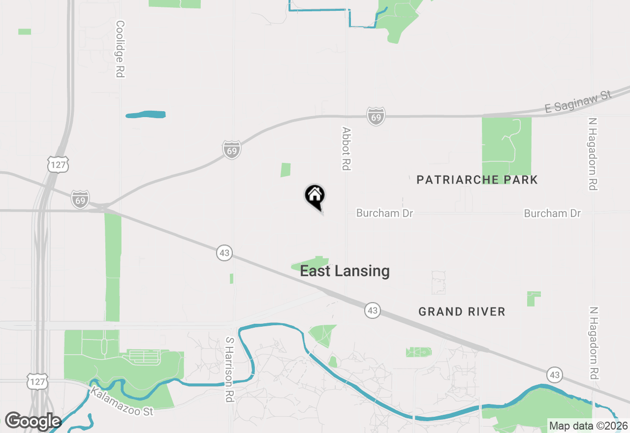 Map of 648 Sunset Lane, East Lansing, MI 48823