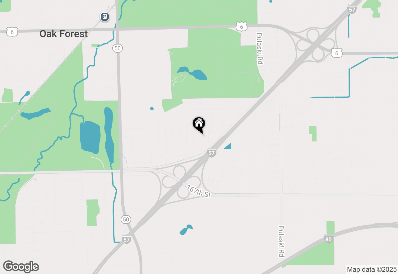 Map of 16492 Brockton Lane, Oak Forest, IL 60452