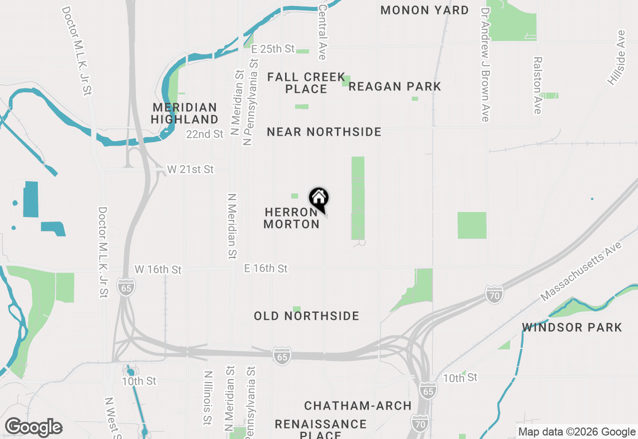Map of 1822 Central Avenue, Indianapolis, IN 46202