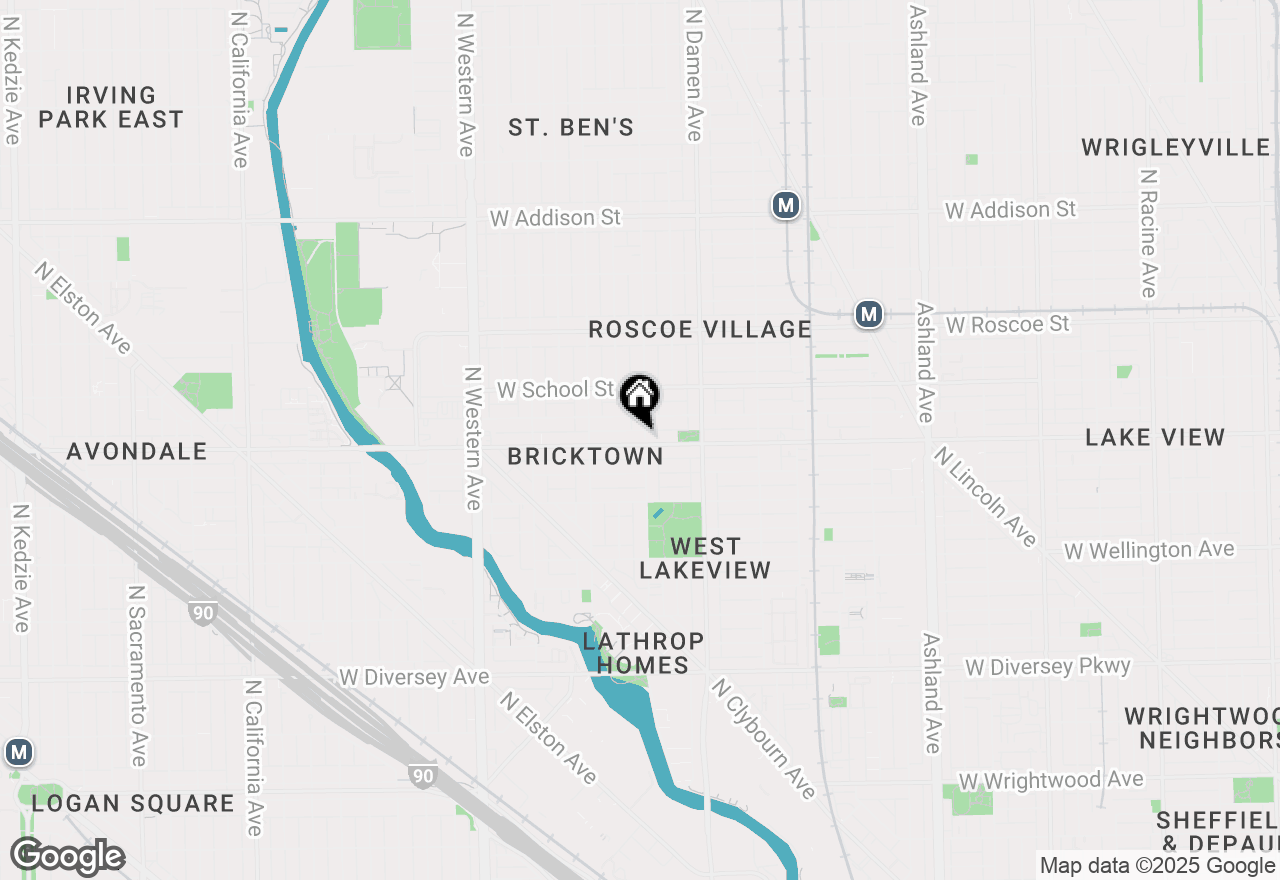 Map of 2104 W Belmont Avenue #1E-1W, Chicago, IL 60618