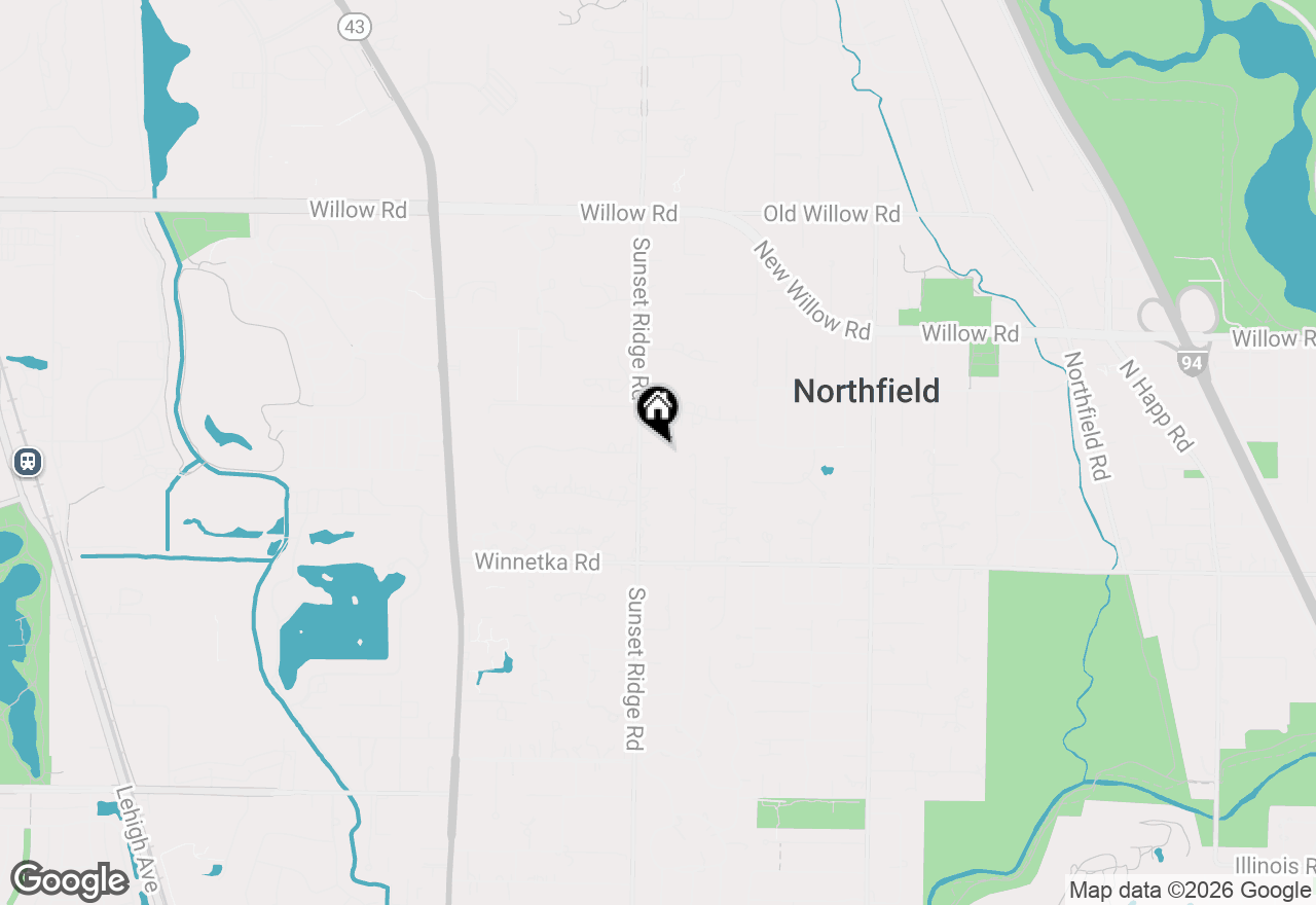 Map of 225 Sunset Ridge Road, Northfield, IL 60093