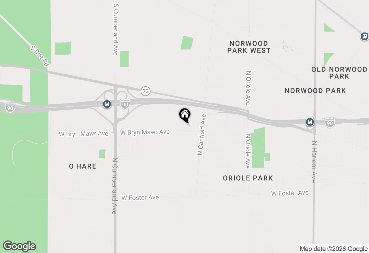 Map of 7960 W Bryn Mawr Avenue, Norwood Park Township, IL 60631