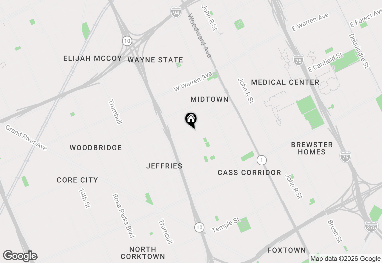 Map of 701 W Canfield Street #1, Detroit, MI 48201