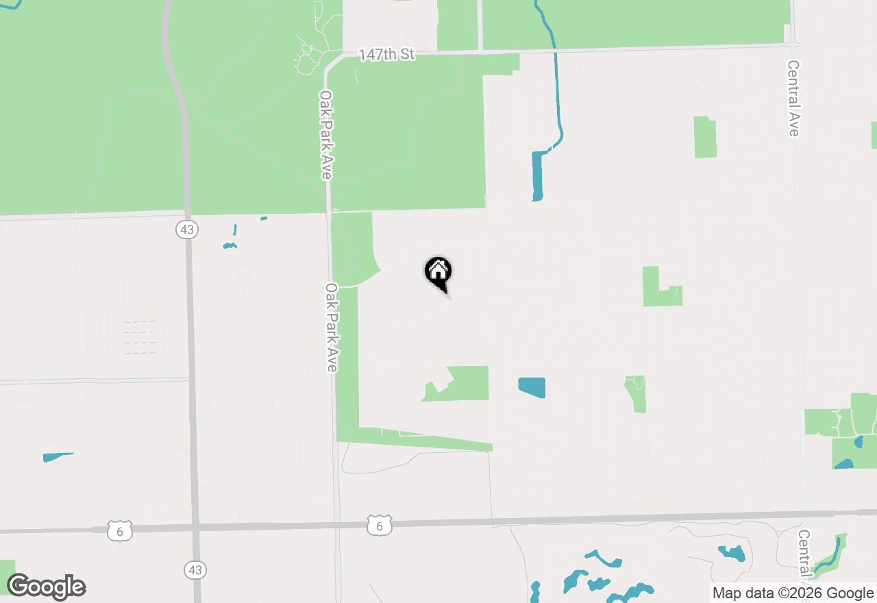 Map of 15309 Walnut Road, Oak Forest, IL 60452
