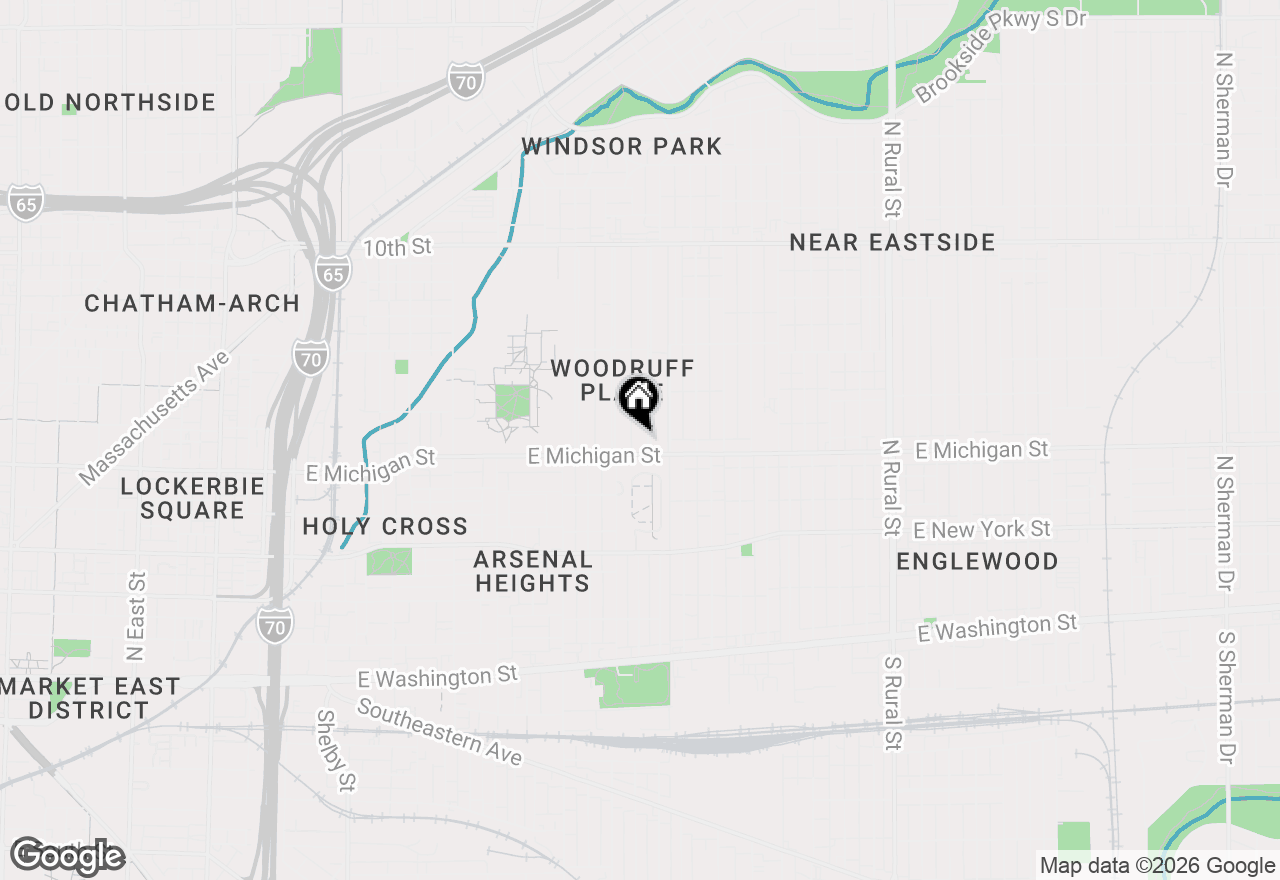 Map of 518 Woodruff Pl E Drive, Indianapolis, IN 46201