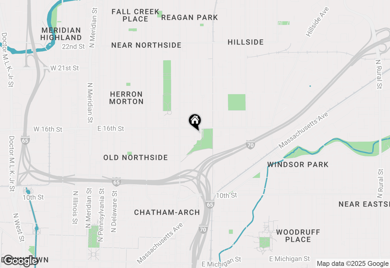 Map of 1542 Bellefontaine Street, Indianapolis, IN 46202