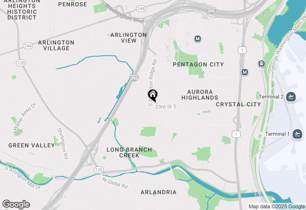 Map of 1233 23rd Street S, Arlington, VA 22202