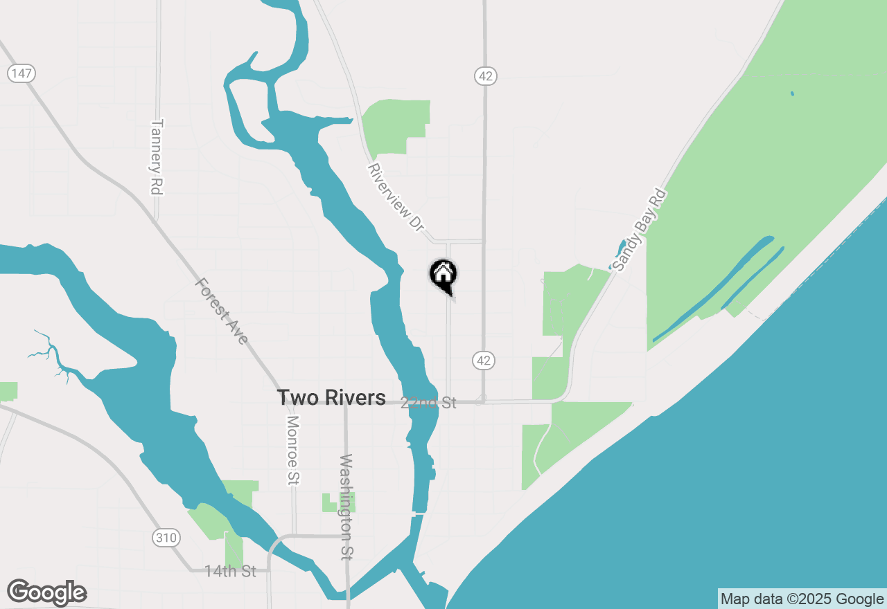 Map of 2608 Jackson St, Two Rivers, WI 54241