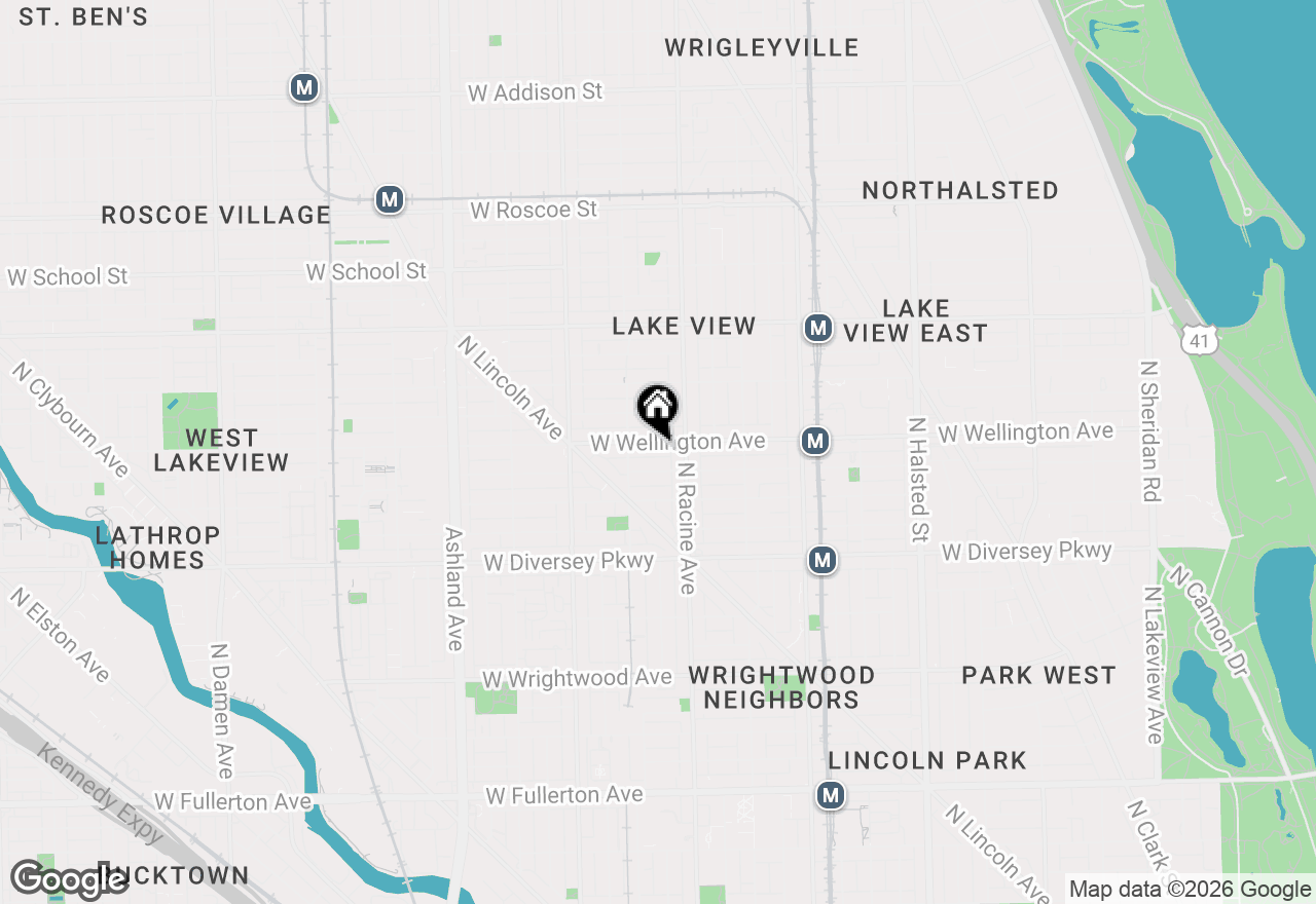 Map of 1227 W Wellington Avenue, Chicago, IL 60657